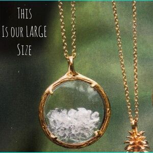 Catherine Weitzman Loose Swarovski Crystal Large Round Pendant Necklace-Boutique